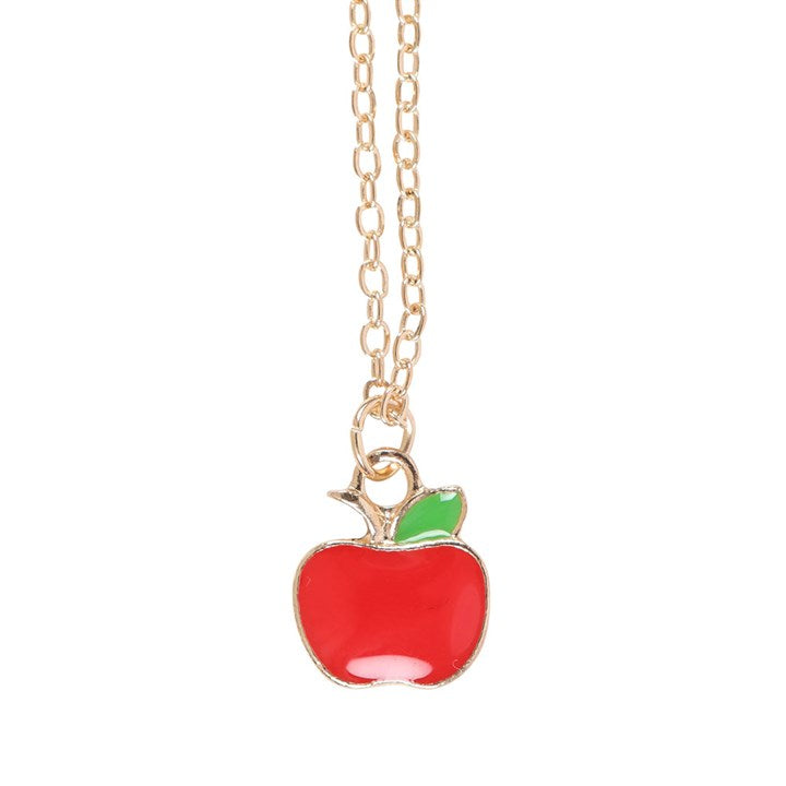 Best Teacher Apple Necklace on Greeting Card