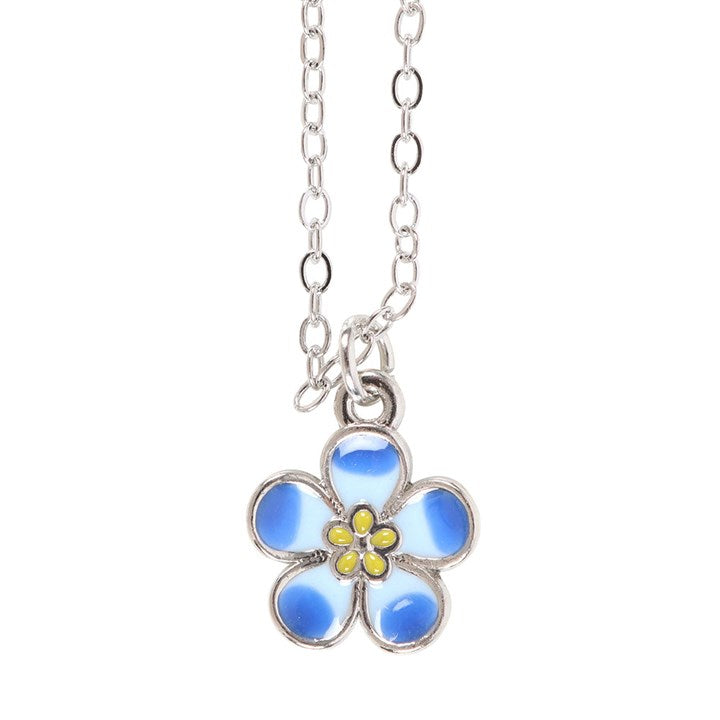 Forget-Me-Not Flower Necklace on Greeting Card