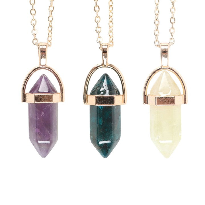 Set of 9 Crystal Pendant Necklaces