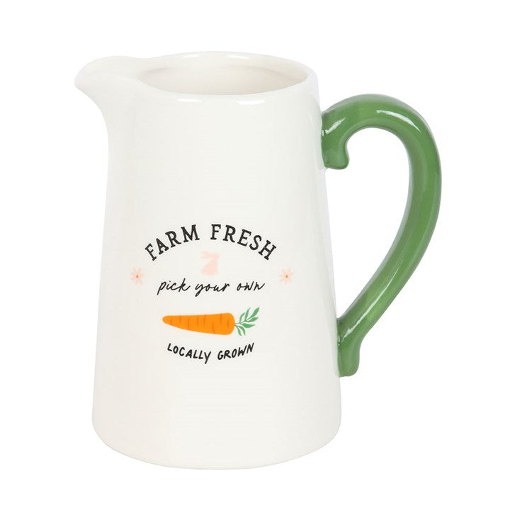 Farm Fresh Carrot Patch Ceramic Flower Jug