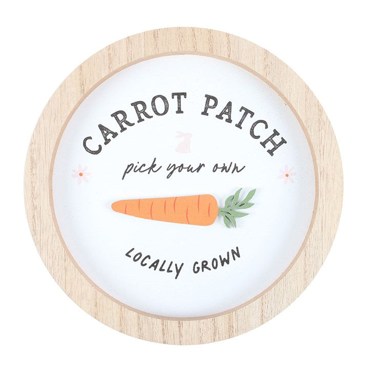 Carrot Patch Round 3D Wall Plaque