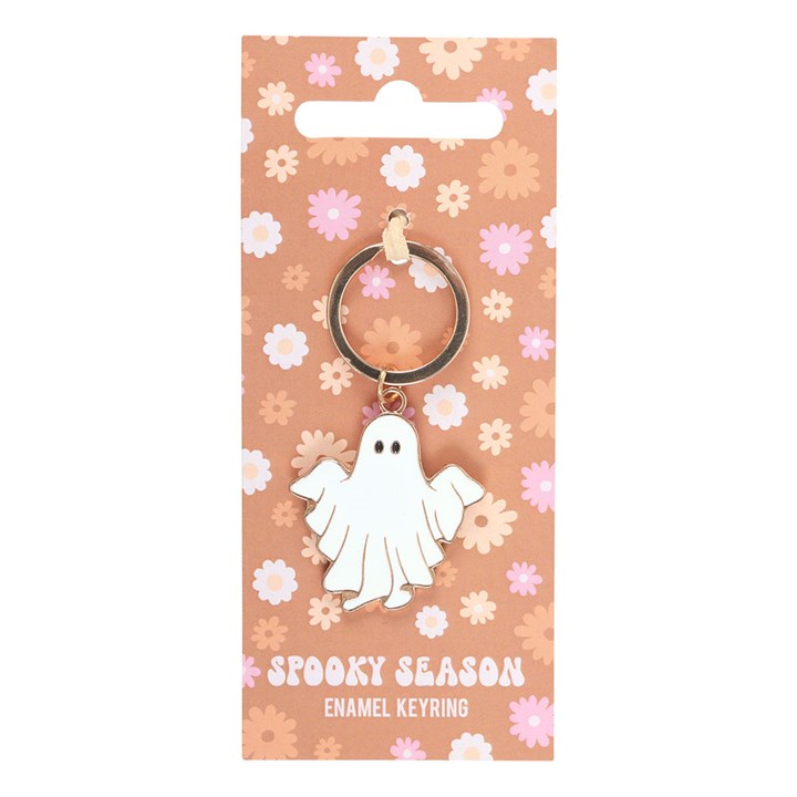 Spooky Season Groovy Ghost Keyring