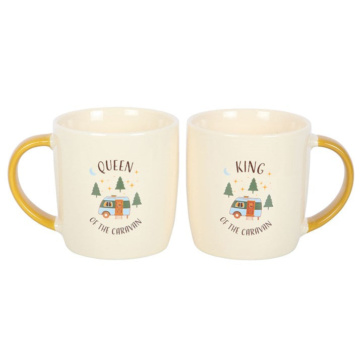 Camping King and Queen Couples Mug Set