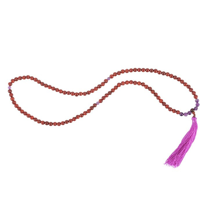 Intuition Rosewood & Amethyst Mallah Necklace