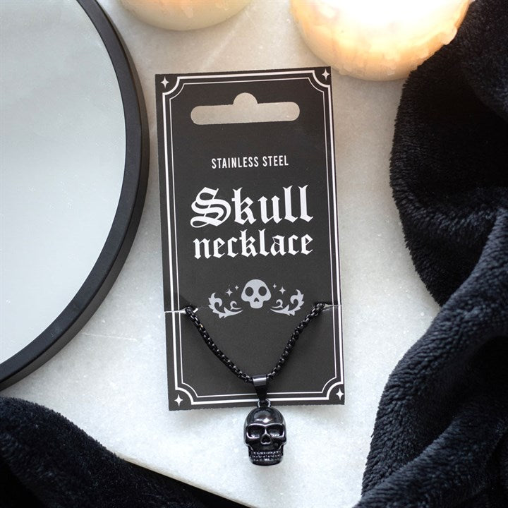 Black Stainless Steel Skull Necklace