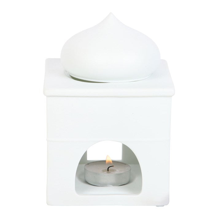 Off White Mosque Oil Burner and Incense Cone Holder