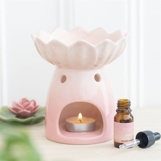 Pink Water Lily Oil Burner and Wax Warmer