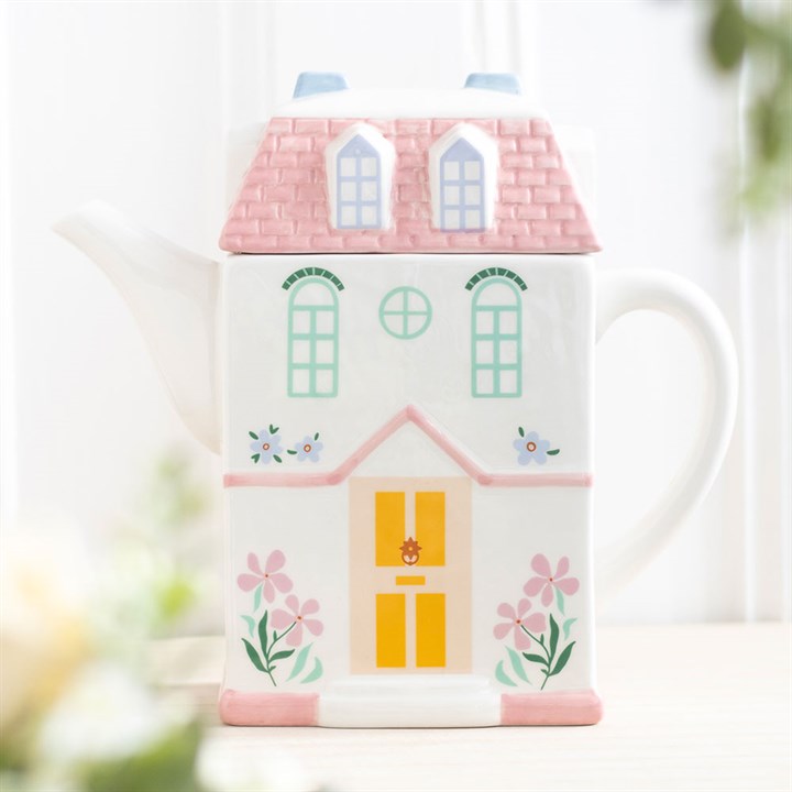 Pastel House Shaped Teapot