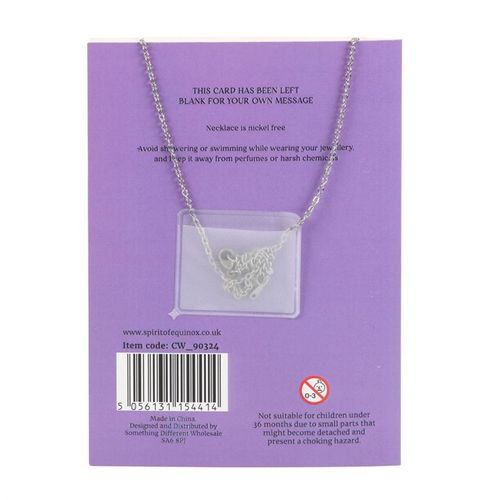 Amethyst Crystal Moon Necklace on Greeting Card