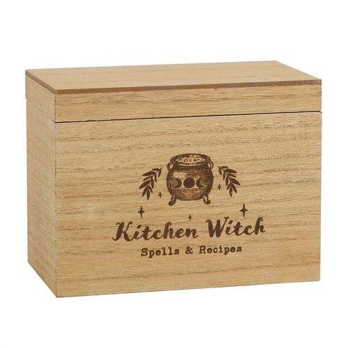 Kitchen Witch Wooden Recipe Box