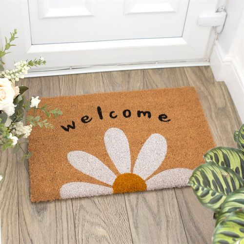 Natural Daisy Welcome Doormat