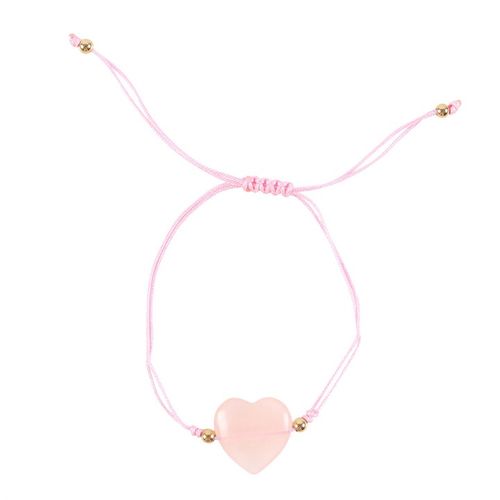 You Are Loved Rose Quartz Crystal Heart Bracelet