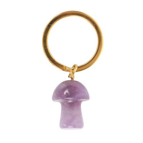 Amethyst Crystal Mushroom Keyring