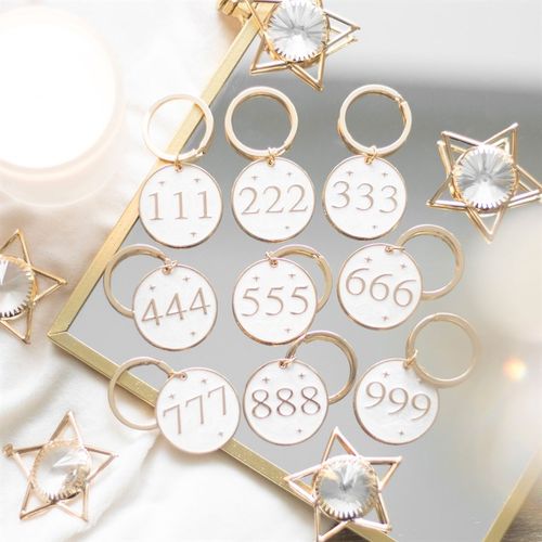 Pack of 9 Angel Number Keyrings