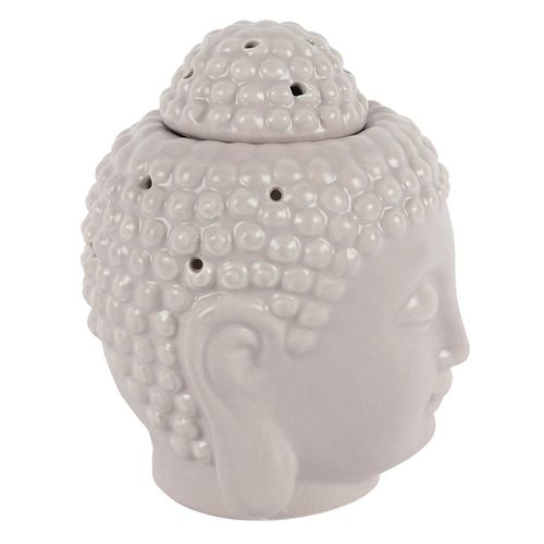 Small Grey Buddha Head Oil Burner