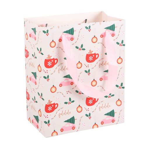 23cm Medium Sugarplum Fun Christmas Print Gift Bag