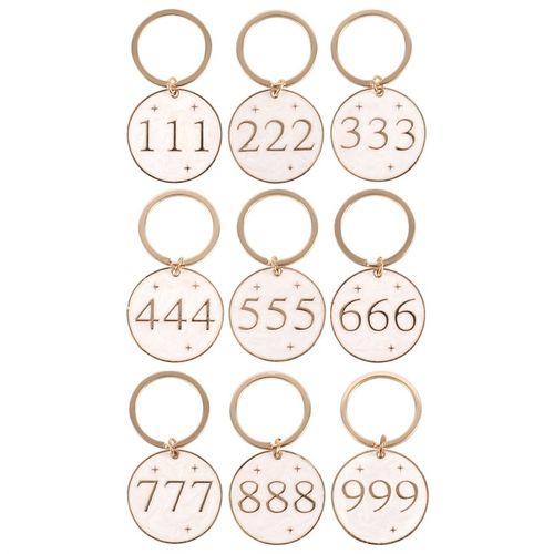 Pack of 9 Angel Number Keyrings