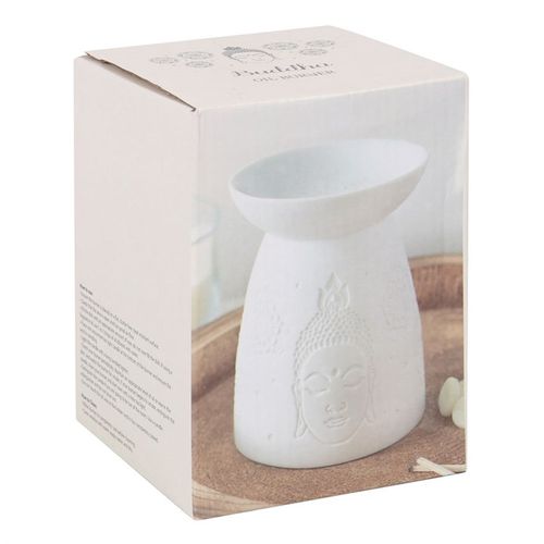 White Ceramic Buddha Face Oil Burner and Wax Warmer